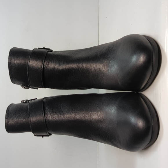 Vionic Alison Black Leather Ankle Bootie boots womans size 9W. EU 41 - Picture 3 of 16